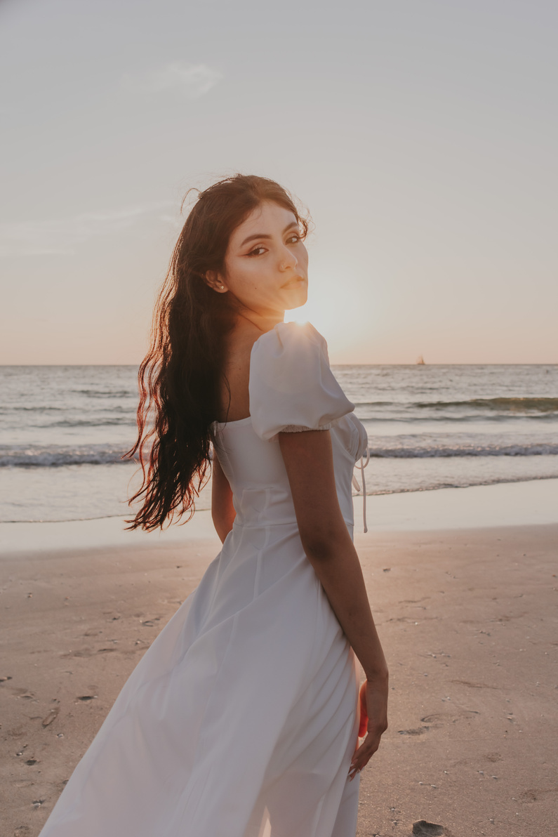 A Woman in White Dress